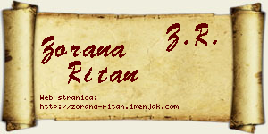 Zorana Ritan vizit kartica